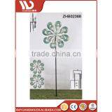 Garden Double Wheel Flower Metal Pinwheel Classics Colorful Petals Wholesale Wind Spinner thumbnail-1