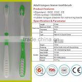 Classic Plastic Toothbrush Nylon Bristle Adult Toothbrush Tongue Cleaner thumbnail-1