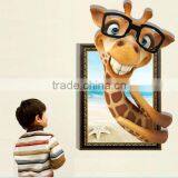 Funny Giraffe Animal Wall Paper , Self Adhesive 3D Wall Paper , Wall Sticker thumbnail-1