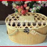 Strong Bamboo Storage Basket With Handle thumbnail-5