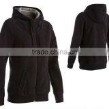 Black Hip Hop Solid Color Cheap Mens Hooded Full Zip Hoodie thumbnail-1