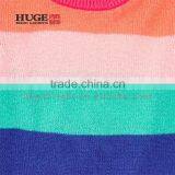 Girls Long Sleeve Round Neck Neon Rainbow Stripe Sweater thumbnail-2