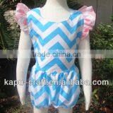 Hot Sales Chevron Cotton Romper, Zig Zag Romper for Little Baby thumbnail-5