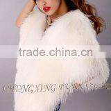 CX-B-91B Genuine Mongolian Sheep Fur Wholesale Shawl thumbnail-1