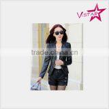 Women Short Style PU Jacket New Style Leather Jacket Wholesale thumbnail-1