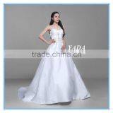 Custom Made Spaghetti Strap Douppioni Hand Embroidery and Beaded A Line Wedding Dress thumbnail-2