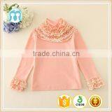 Beautiful Baby Tops Pink Lace Neck Design Blouse Kid Girl Clothing Baby Winter Girl T-shirt Kid Clothing Sales thumbnail-1