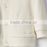 Hot Sale Plain White Organic Cotton Baby Cardigan Clothes thumbnail-4