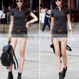 2017 China Professional Wholesale Good Price Cotton Custom Women Short Sleeve Polo Shirt thumbnail-1