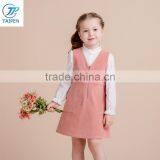 2017 Girls Casual Frock Designs For Party Kids Clothes Of 2pcs Set Including Sleeveless Dress And Shirt thumbnail-1
