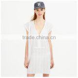 Textured Stripe Sexy Sleepwear With v Neck thumbnail-1