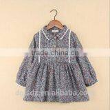 Korean Style Kids Dress Pastoral Style Frock for Kids Girls Lace Neck Long Sleeves thumbnail-3