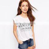 Dongguan Hot Sale Cheap Ladies Short Sleeves Print 100%cotton T-shirt thumbnail-2
