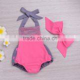 S33627W 2017 Summer Baby Girl Lace Flower Jumpsuit Princess Toddler Romper thumbnail-3