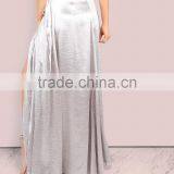 Runwaylover 5481 Europea Sexy Sliver Satin Long Maxi Skirt thumbnail-3