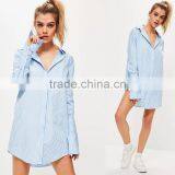 Simple Fashion Style Casual bf Shirt Lady Long Sleeve Striped Blouse thumbnail-6