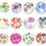 Mixed Multicolor Flower 2 Holes Round Wood Painting Sewing Buttons 15mm(5/8") thumbnail-3