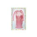 Round Base Satin Drawstring Jewelry Pouches With Logo Ribbon Silkscreen thumbnail-1