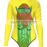 2017 Long Sleeve Printed One Piece Swimsuit for Women thumbnail-2