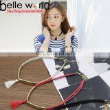 Fashion Suede Fabric Tassel Choker Necklace With Metal thumbnail-2