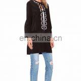 Embroidered Detail Along the Neckline Turkish Women Coat thumbnail-4