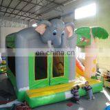 Palm tree with Elephant Cartoon Commercial Inflatable Bouncer Combo for Kids On Sale