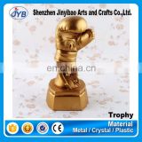 Gold color boxing competition trophy boxing glove crafts