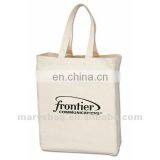Light Weight Cotton Canvas Shopping Bag With Sides and Bottom in Natural Beige Color thumbnail-1