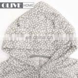 Western Super Soft Jumpsuit Hoodie Dots Printed Coral Fleece Overall Pyjamas With Hood thumbnail-4