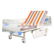 High Quality and Cheap ABS Head Folding Single Crank Dual Function Hospital Bed thumbnail-1