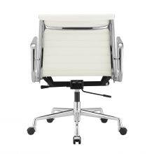 High End Eames Aluminium Group Computer Chair Leather Eames Office Middle Back Chair thumbnail-4