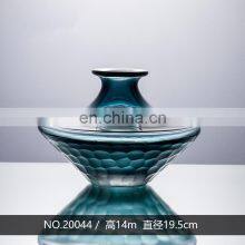 High Quality Decorative Green Handmade Transparent Glass Vase Centerpiece For Home Decor Clear Decoration thumbnail-2