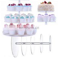 Clear Acrylic Cupcake Stand Dessert Tower Holder Display With Base for Wedding Cake Stand thumbnail-4