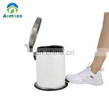 Comfortable Style Foot Pedal Bathroom Stainless Steel Garbage Can Set With Toilet Brush thumbnail-3