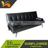 Economical practical wholesale leather furniture black sofa bed