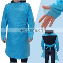 Blue Disposable Isolation Gown PP 25gsm Polypropylene Lab Gowns Knit Cuffs Long Sleeves Cpe Isolation Gown thumbnail-4