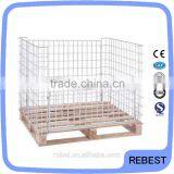 Galvanized supermarket folding warehouse cage