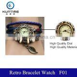 New Arival Fashion Vintage Bracelet Leather Quartz Watch thumbnail-2