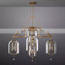 Custom Modern Luxury Creative Villa Living Room Chandelier Pendant Light Dining Room Bar Fulcrum Collection All Copper Glass Cha thumbnail-2