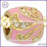 Handmade Enamel Metal 14k Gold Bead for Bracelet thumbnail-2