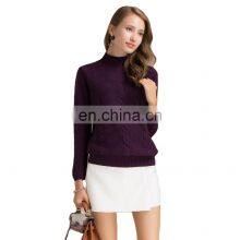 New Casual Women Sweaters Mongolian High Neck Chunky Cable 100 % Cashmere Sweater thumbnail-1