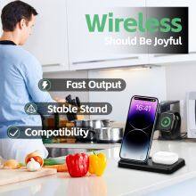 3 in 1 Charging Station Charger Stand Multiple Devices for iP 15 - 11 Watch 9 - Se - Earphone 3 2 Pro Foldable Wireless Charging thumbnail-3