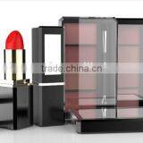 Square metal Lipstick tubes with mirror, plastic compact case