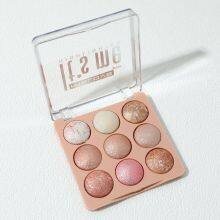 Factory OEM 9 Color High Pigment Make up Bronze Highlight Baked Palette Cosmetic La Sombra De Ojos thumbnail-5