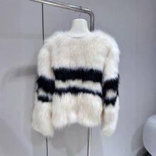 Mist City Lover Fox Fur Grass Coat for Young Women, One Piece Fur Stripe Contrast thumbnail-2