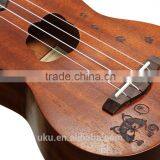 UKU Wholesale 21" Engraving Lovely Soprano Wooden Ukulele With Ukulele Case Bag thumbnail-5