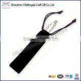 Promotional Draw String Top Black Single Velvet Pen Pouch
