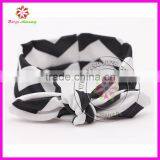 Chevron Printed Cat Ear Cotton Headband, Chevron Cotton Headband, Chevron Cotton Elastic Hairband thumbnail-5