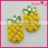 3.3cm yellow pineapple beads patch for dress