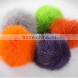 9-10cm real raccoon fur pom poms /ball key chain for winter hats